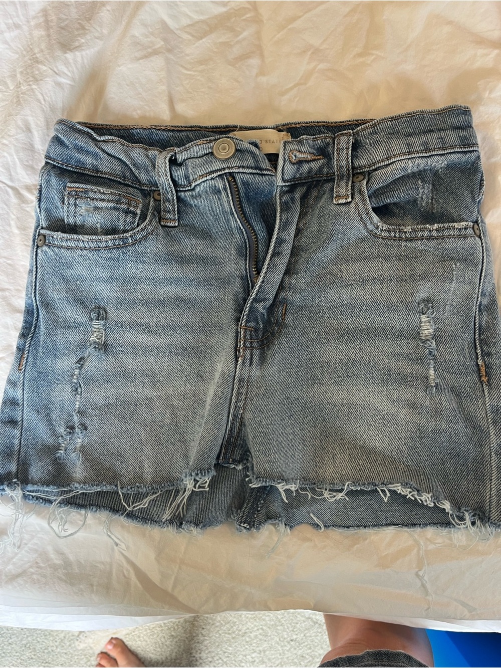Altar'd State Light Blue Denim Skirt